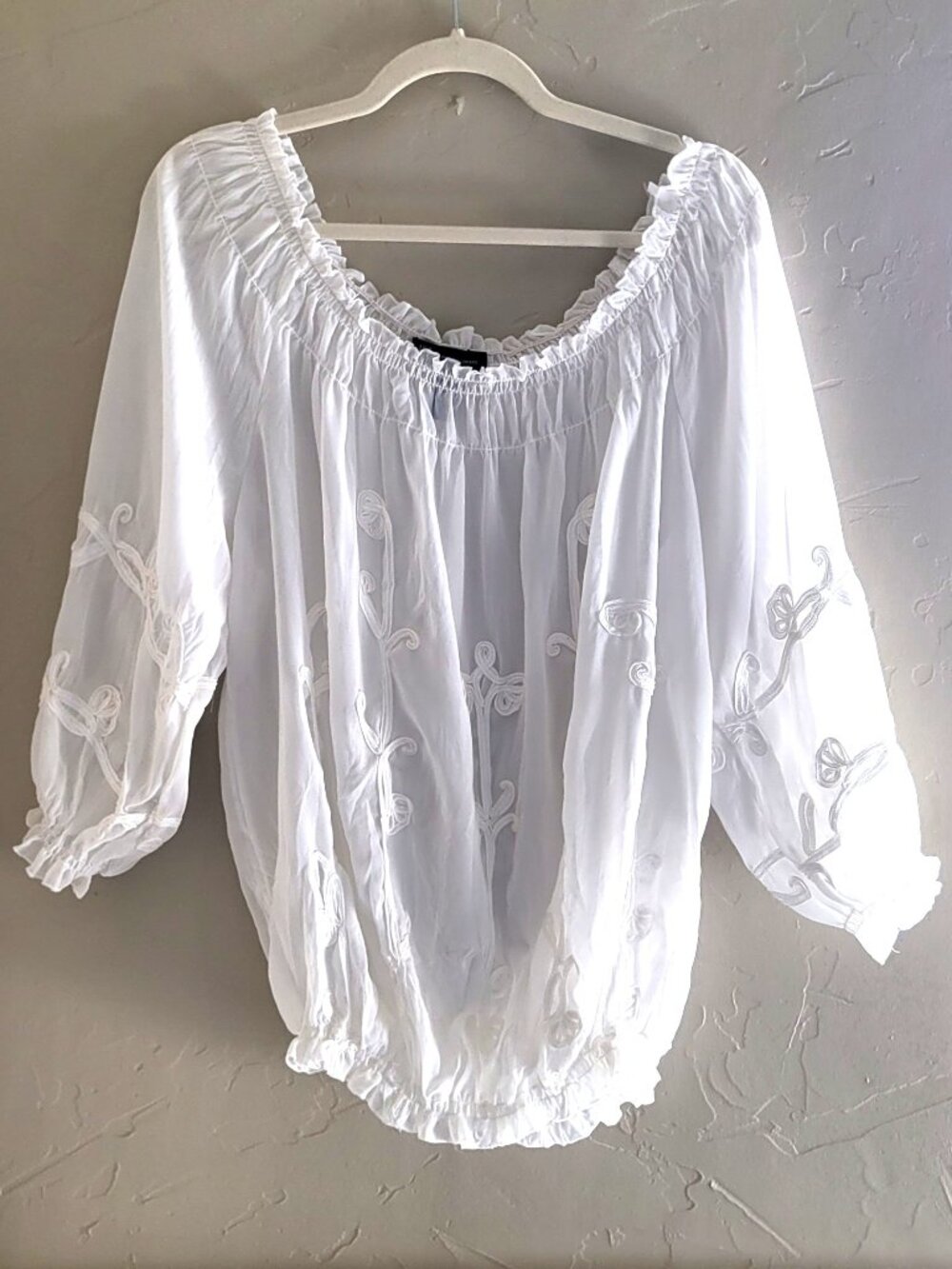 Sheer Boho Peasant Blouse - Picture 2 of 5